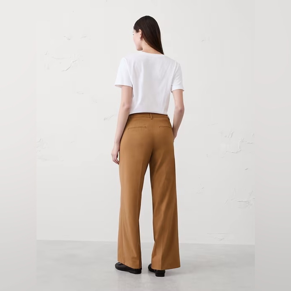 NWT Banana Republic vino rosso high rise sculpted Wide Leg Pants in Burgundy - Picture 3 of 7
